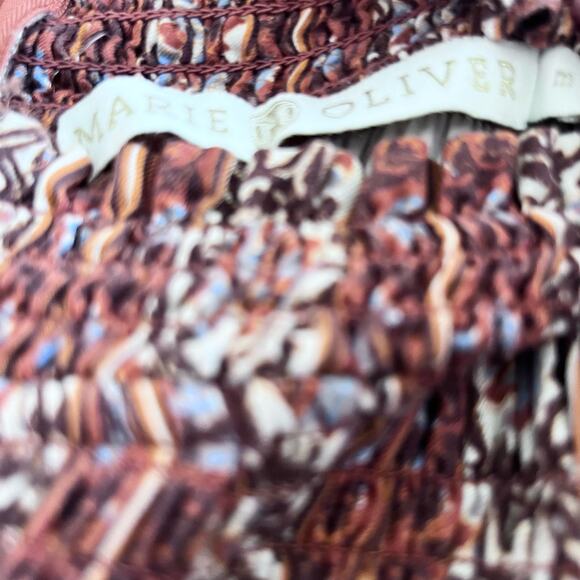 Marie Oliver Glennon Mock Neck Long Sleeve Top in Sedona Stripe Size Medium - Picture 13 of 13